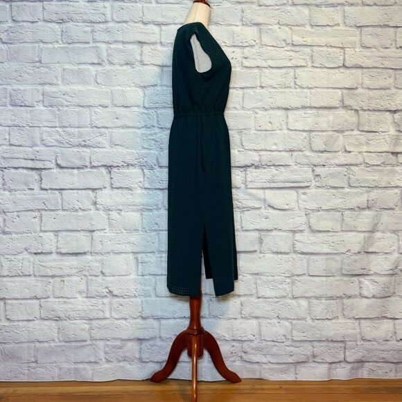 J. Crew Forest Green Laser Cut Midi Dress - Picture 3 of 6